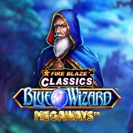 Fire Blaze Blue Wizard Megaways logo by Rarestone Gaming Pino Casino